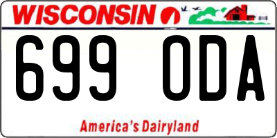 WI license plate 699ODA