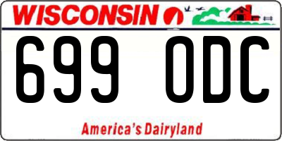 WI license plate 699ODC