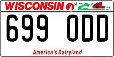 WI license plate 699ODD