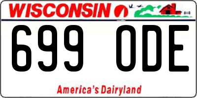 WI license plate 699ODE