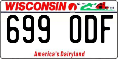 WI license plate 699ODF