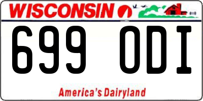 WI license plate 699ODI