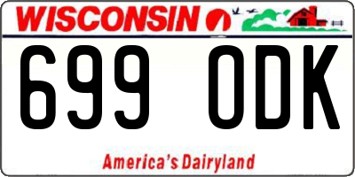 WI license plate 699ODK