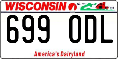 WI license plate 699ODL