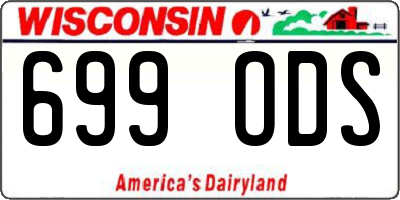 WI license plate 699ODS
