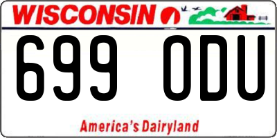 WI license plate 699ODU