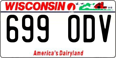 WI license plate 699ODV
