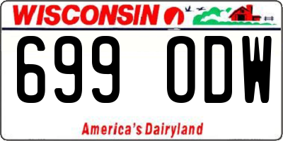 WI license plate 699ODW
