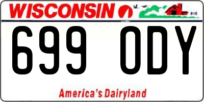 WI license plate 699ODY