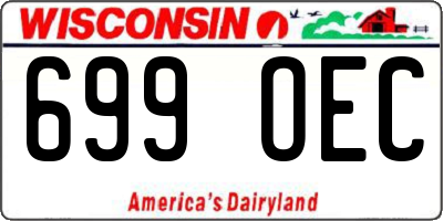 WI license plate 699OEC