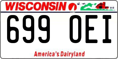 WI license plate 699OEI