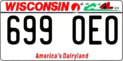 WI license plate 699OEO