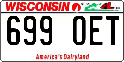 WI license plate 699OET