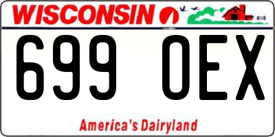 WI license plate 699OEX