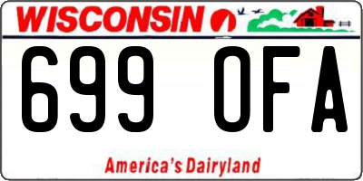 WI license plate 699OFA