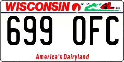 WI license plate 699OFC