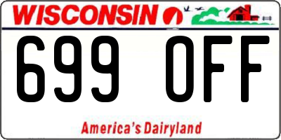 WI license plate 699OFF