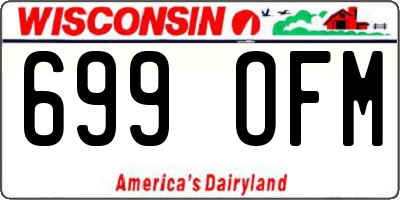 WI license plate 699OFM