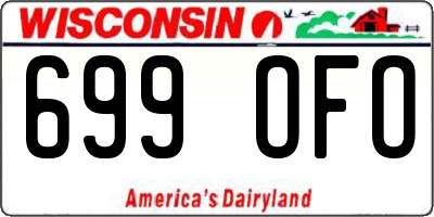 WI license plate 699OFO