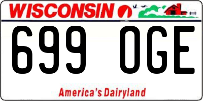 WI license plate 699OGE