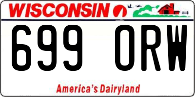 WI license plate 699ORW