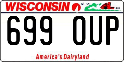 WI license plate 699OUP