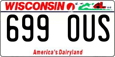 WI license plate 699OUS