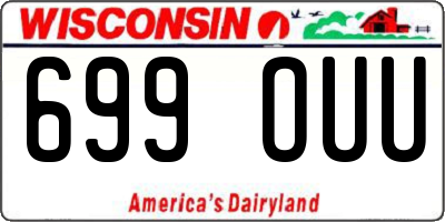 WI license plate 699OUU