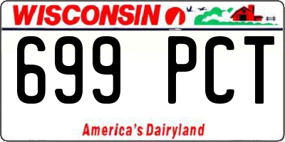 WI license plate 699PCT