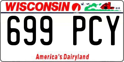 WI license plate 699PCY