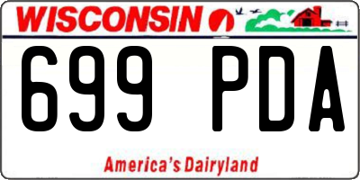 WI license plate 699PDA