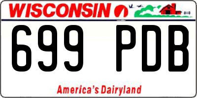 WI license plate 699PDB