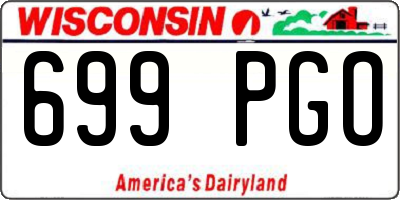WI license plate 699PGO