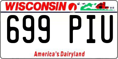 WI license plate 699PIU