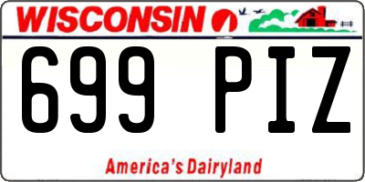 WI license plate 699PIZ