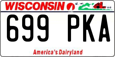 WI license plate 699PKA