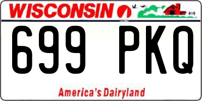 WI license plate 699PKQ