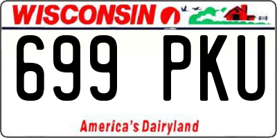 WI license plate 699PKU