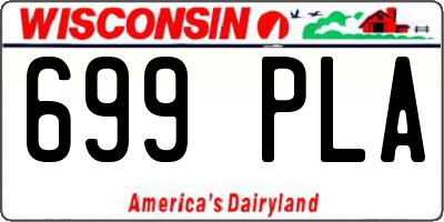 WI license plate 699PLA