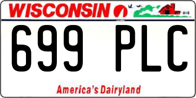 WI license plate 699PLC