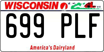 WI license plate 699PLF