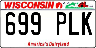 WI license plate 699PLK