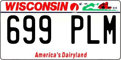 WI license plate 699PLM