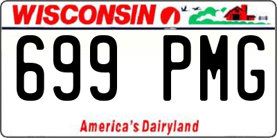WI license plate 699PMG