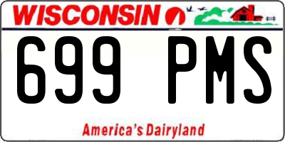 WI license plate 699PMS
