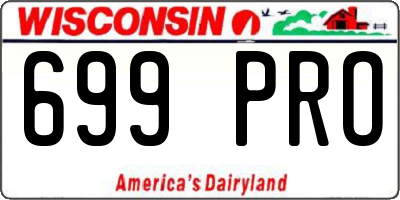 WI license plate 699PRO
