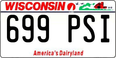 WI license plate 699PSI