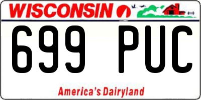 WI license plate 699PUC