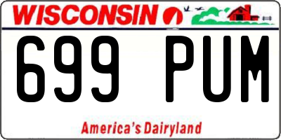 WI license plate 699PUM