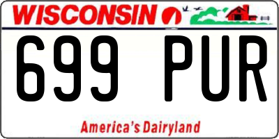 WI license plate 699PUR